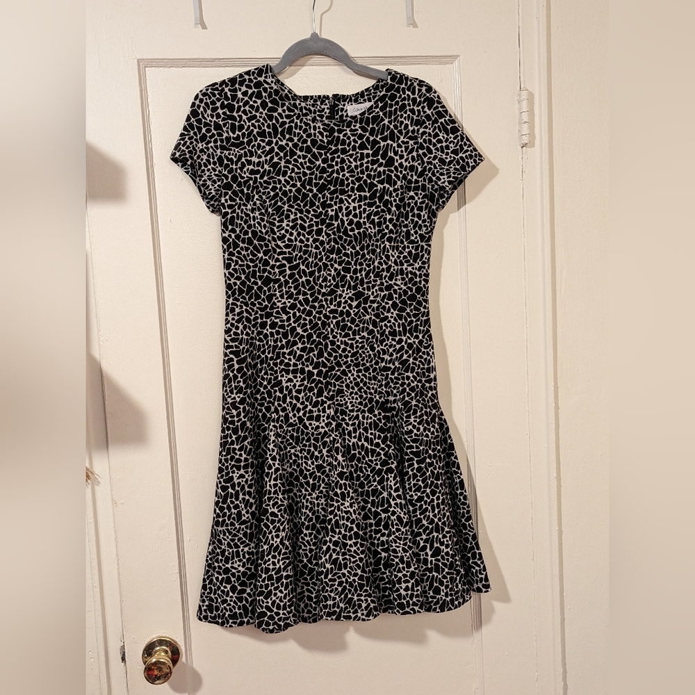 Black & White Calvin Klein fit & flair short dress sz 6